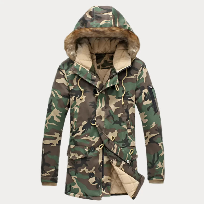 Huron Camouflage Fur Collar Jacket