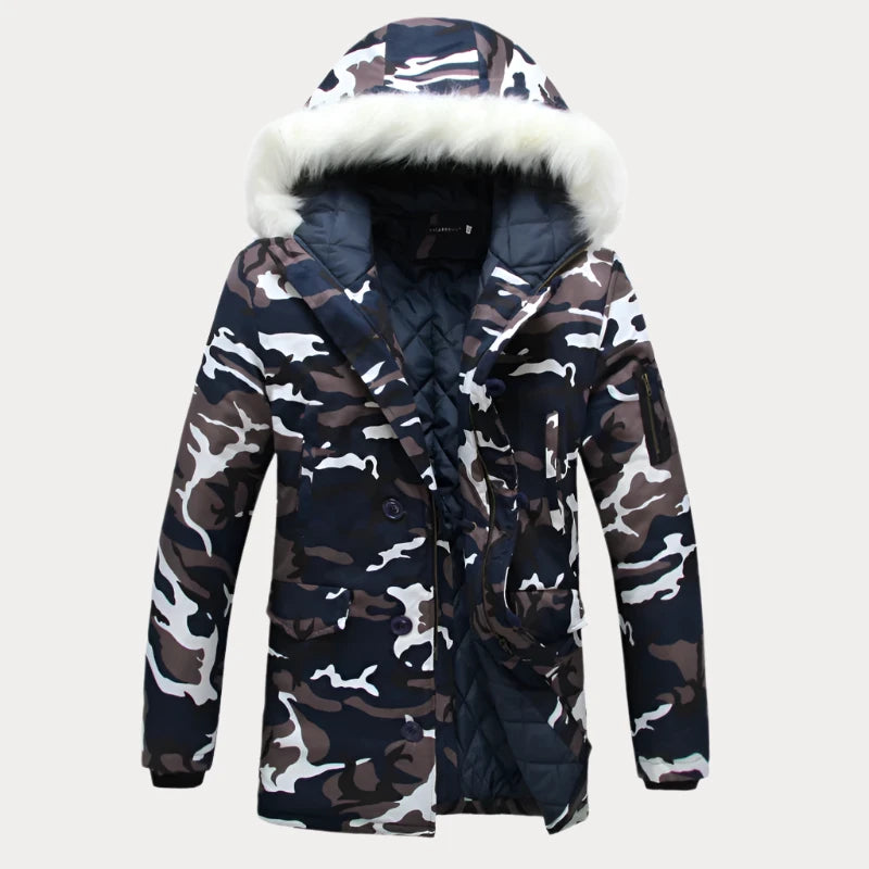 Huron Camouflage Fur Collar Jacket