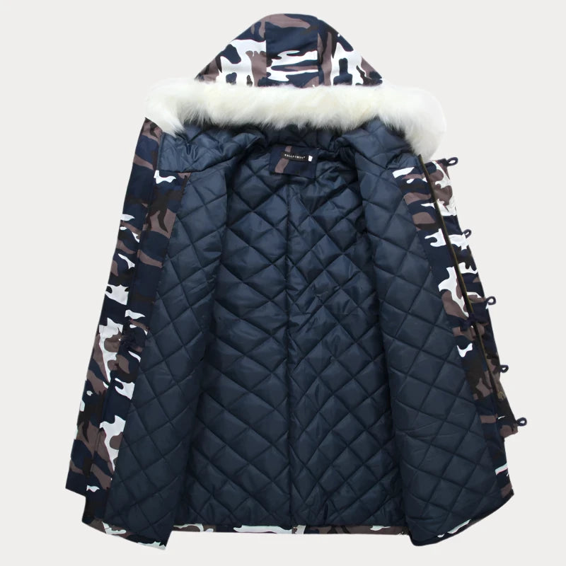 Huron Camouflage Fur Collar Jacket