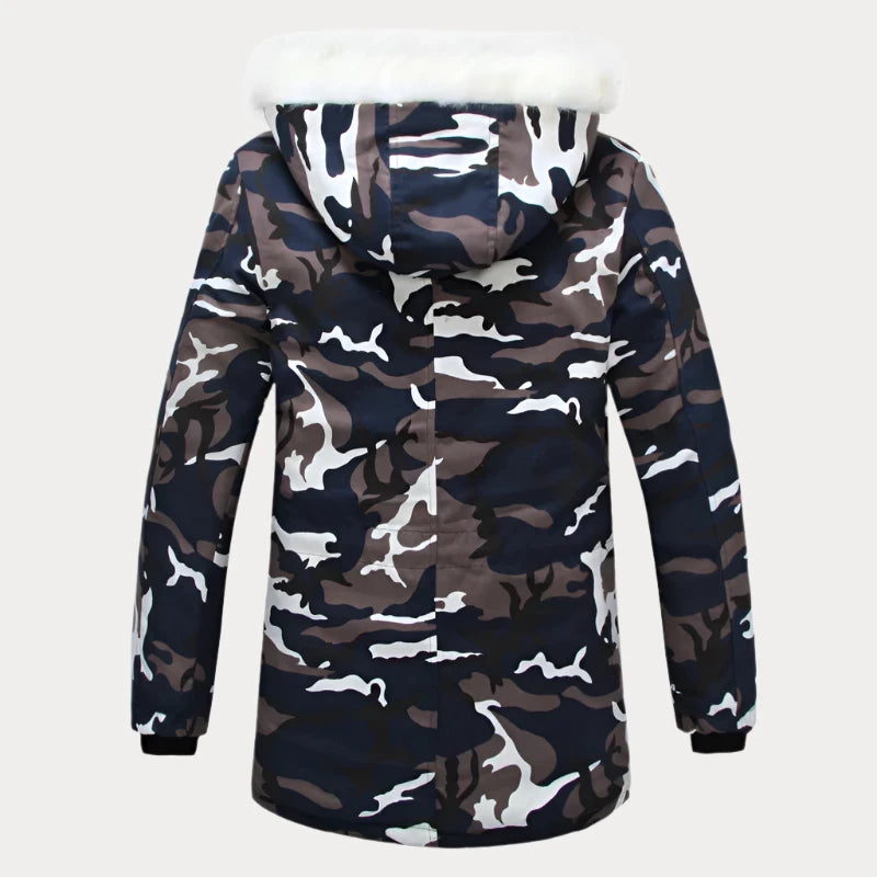 Huron Camouflage Fur Collar Jacket