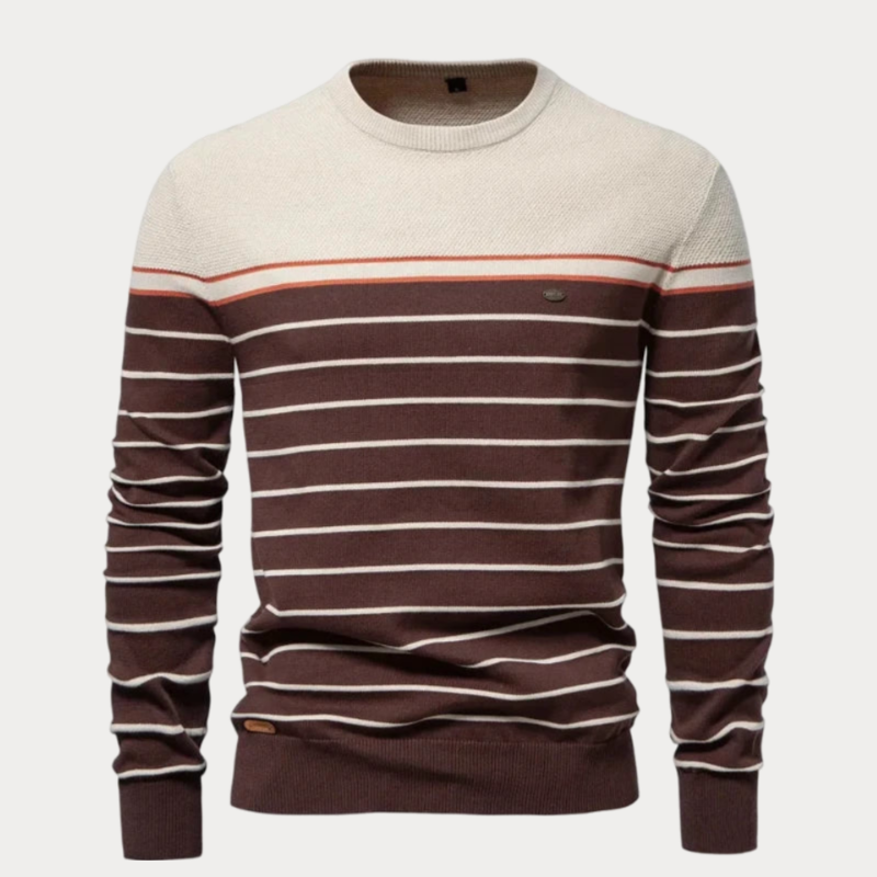 Maranhenses Round Neck Striped Sweater