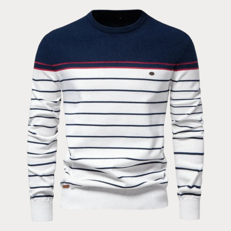 Maranhenses Round Neck Striped Sweater