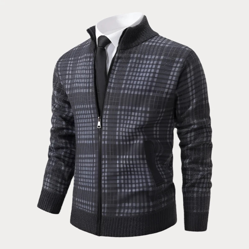 Humpty Slim Plaid Fleece Cardigan