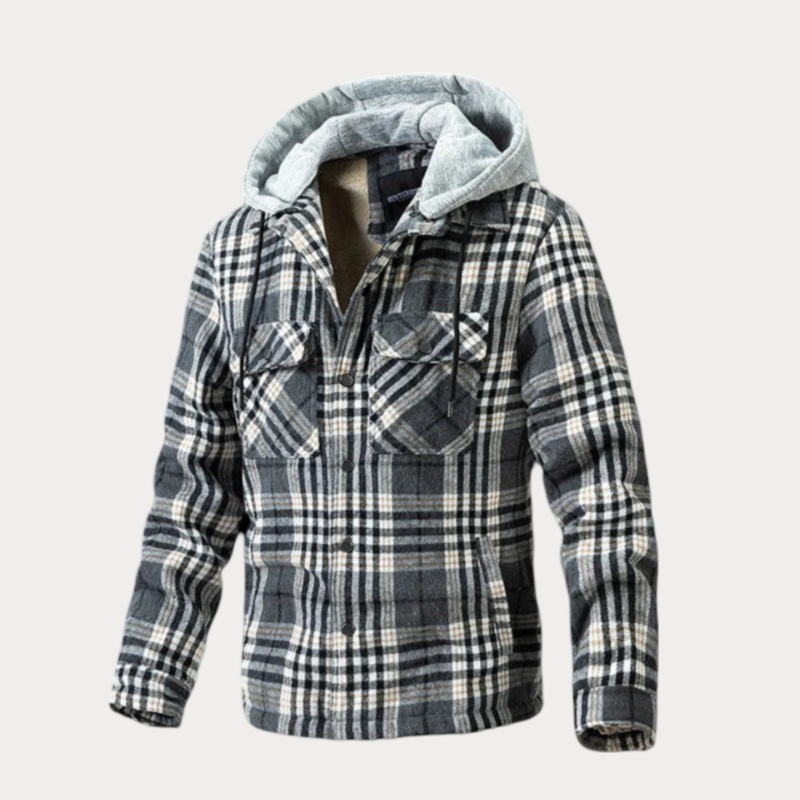 Oran Hooded Plaid Jacket