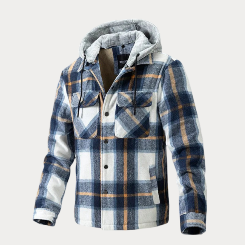 Oran Hooded Plaid Jacket