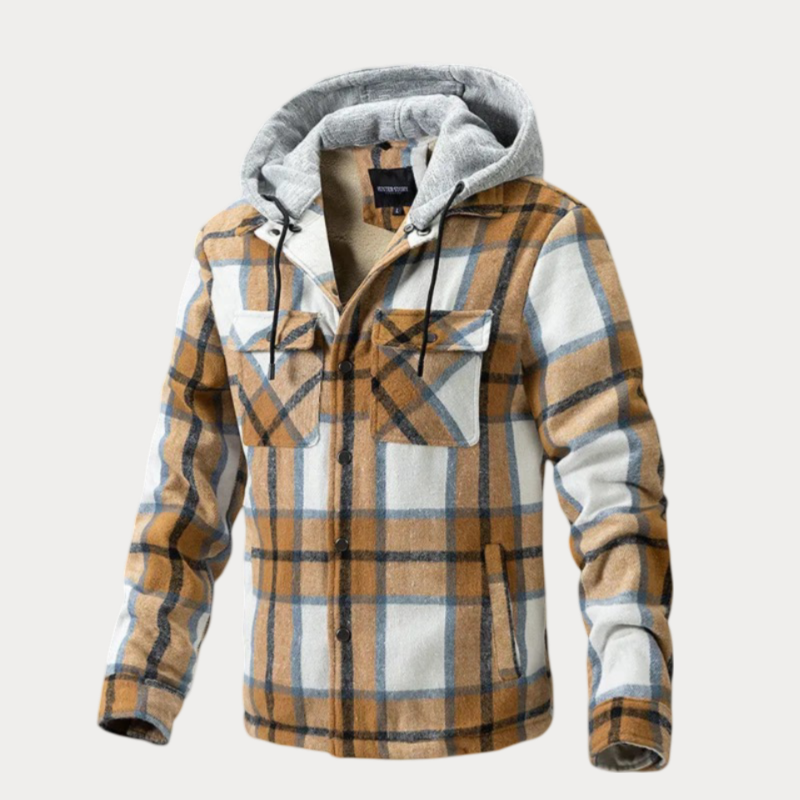 Oran Hooded Plaid Jacket