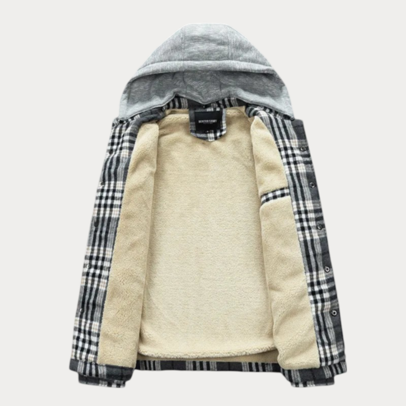 Oran Hooded Plaid Jacket