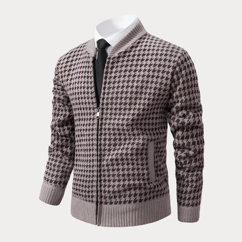 Humpty Slim Plaid Fleece Cardigan