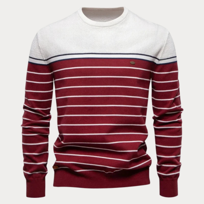 Maranhenses Round Neck Striped Sweater