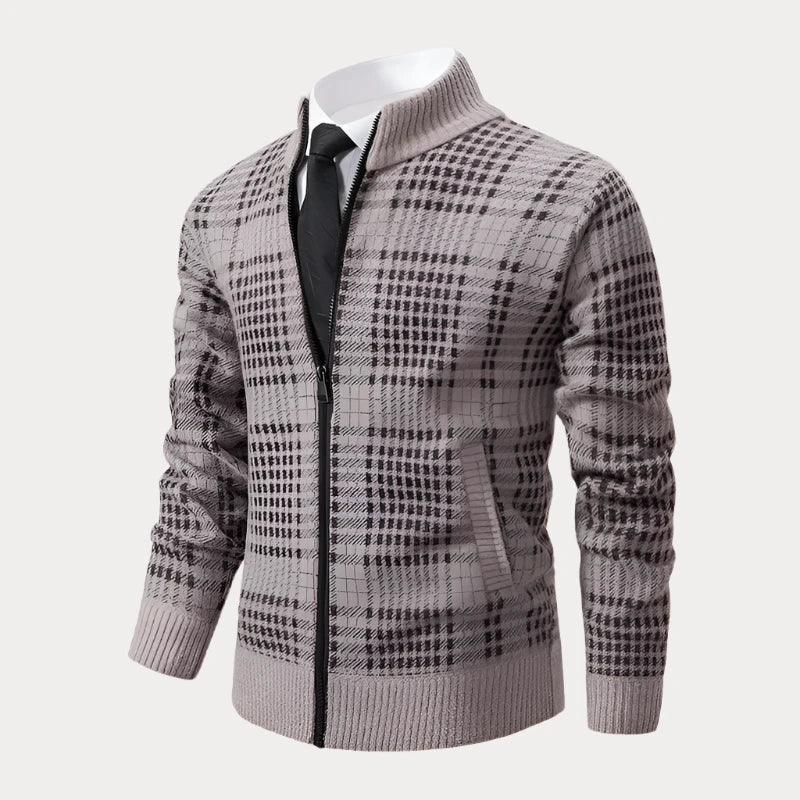 Humpty Slim Plaid Fleece Cardigan