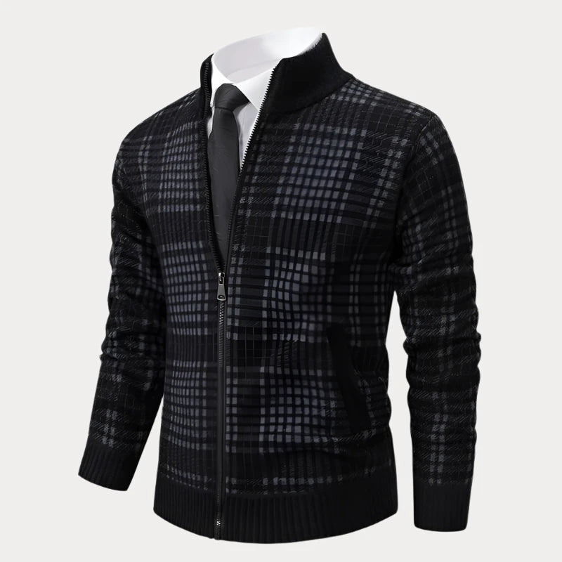 Humpty Slim Plaid Fleece Cardigan